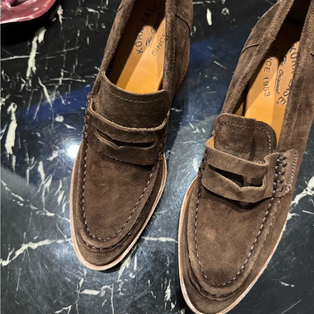 Kork Ease suede loafer block heel 9 Modeste Penny Loafer Pump - Picture 5 of 9
